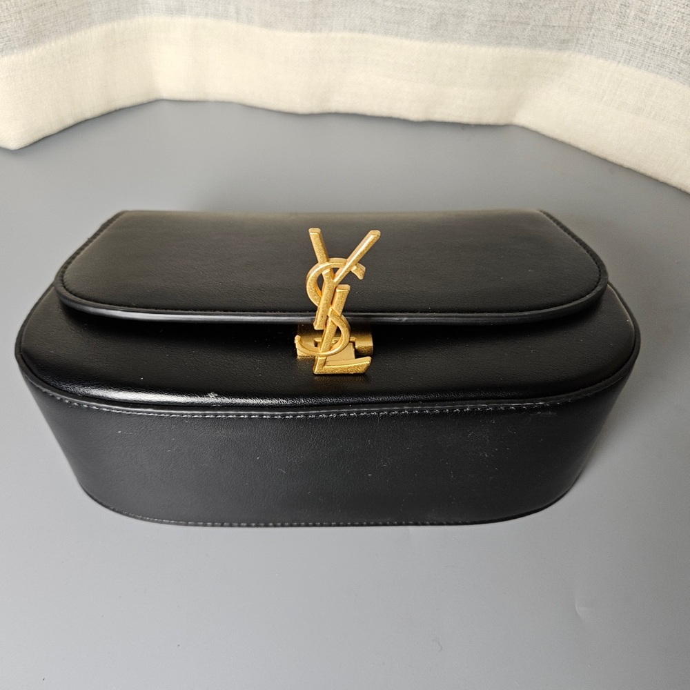 Yves Saint Laurent Black Crossbody Bag with Gold Logo - Picture 4 of 8